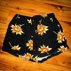 Forever 21 Sunflower Shorts w Adjustable Waistband